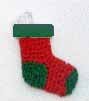 Dollhouse Handknit Christmas Stocking Red and Green 1:12 Scale Miniature - MiniatureCrush