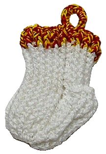 Dollhouse Handknitted Christmas Stocking White and Gold 1:12 Scale Miniature - MiniatureCrush