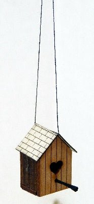 Dollhouse Hanging Birdhouse with Heart Door 1:12 Scale Miniature Garden - MiniatureCrush