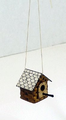Dollhouse Hanging Birdhouse with Rounded Shingle Roof 1:12 Scale Miniature - MiniatureCrush