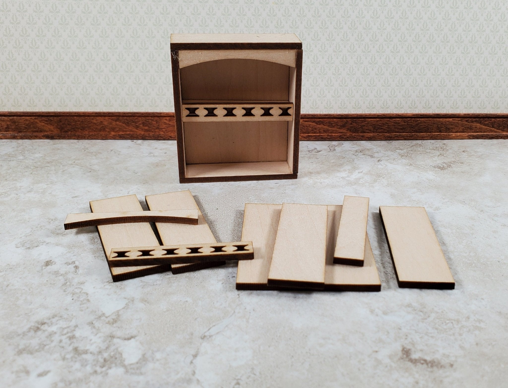 Dollhouse Hanging Kitchen Shelf KIT DIY Small 1:12 Scale Miniature ...
