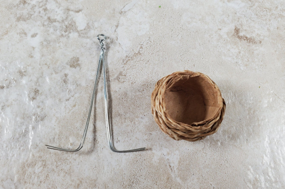 Dollhouse Hanging Woven Bird Basket 1:12 Scale Miniature Garden - MiniatureCrush