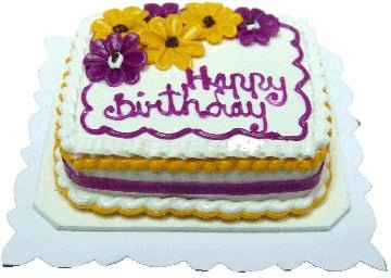 Dollhouse Happy Birthday Sheet Cake 1:12 Scale Miniature Dessert Food Bakery - MiniatureCrush