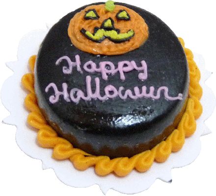 Dollhouse Happy Halloween Cake 1:12 Scale Miniature Dessert - MiniatureCrush