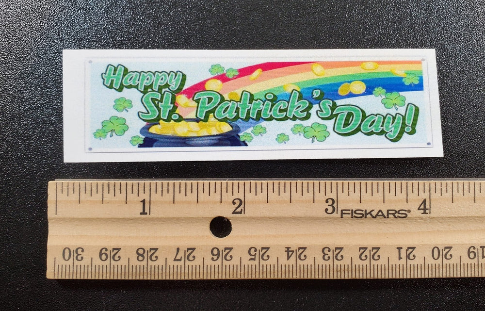 Dollhouse Happy St Patrick's Day Banner 1:12 Scale Miniature - MiniatureCrush