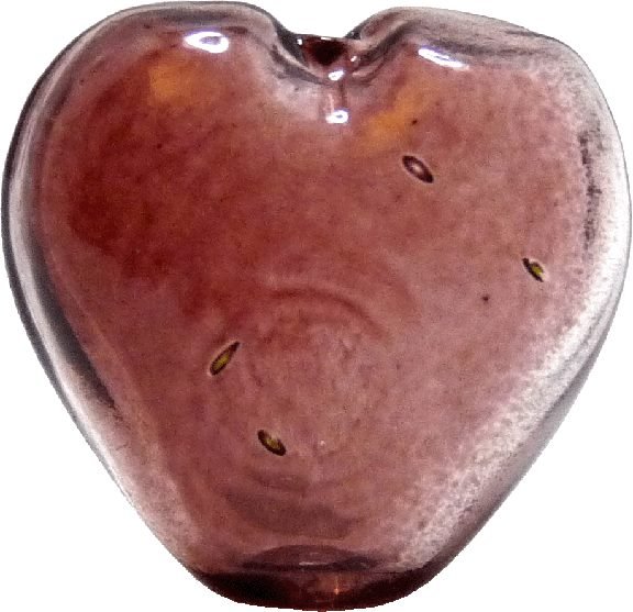 Dollhouse Heart Shaped Glass Bud Vase Mauve 1:12 Scale Miniature - MiniatureCrush
