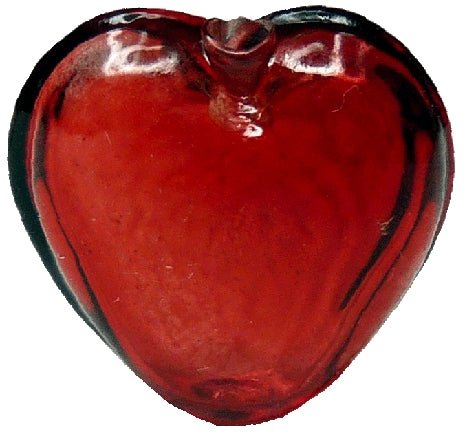 Dollhouse Heart Shaped Glass Bud Vase Red 1:12 Scale Miniature - MiniatureCrush
