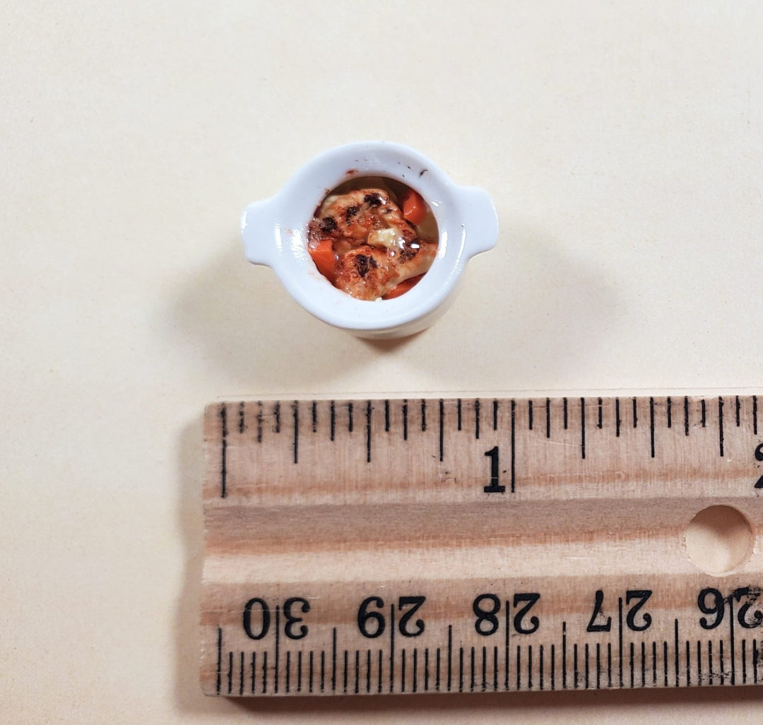 Dollhouse Hearty Chicken Stew in a Ceramic Pot 1:12 Scale Miniature Food - MiniatureCrush