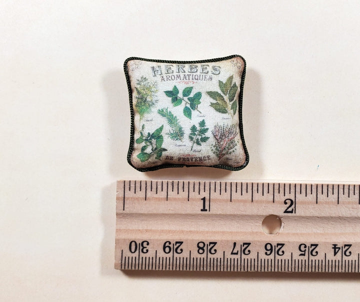 Dollhouse Herb Garden Pillow Handmade 1:12 Scale Miniature - MiniatureCrush