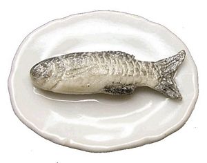 Dollhouse Herring on Plate 1:12 Scale Miniature Food Kitchen - MiniatureCrush