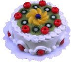 Dollhouse Holiday Fruit Topped Cake 1:12 Scale Miniature Dessert Food - MiniatureCrush