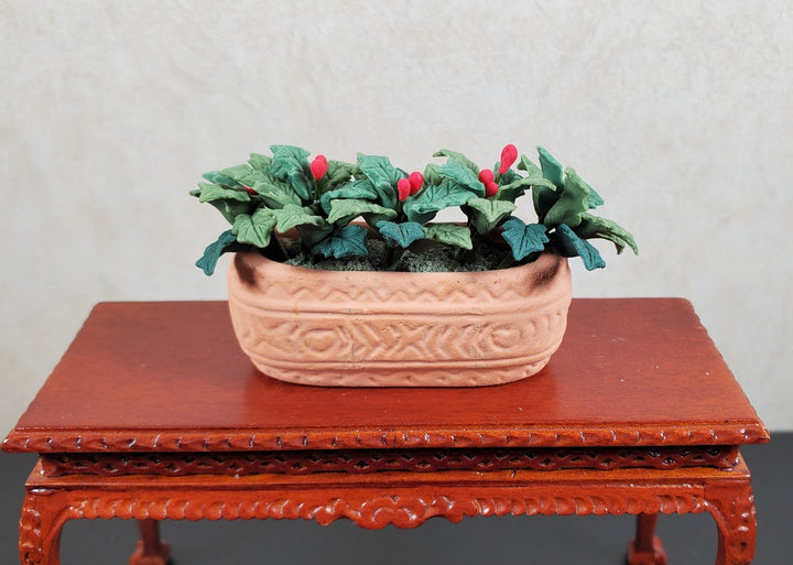 Dollhouse Holly Plant with Berries in a Terra Cotta Planter 1:12 Scale Miniature - MiniatureCrush