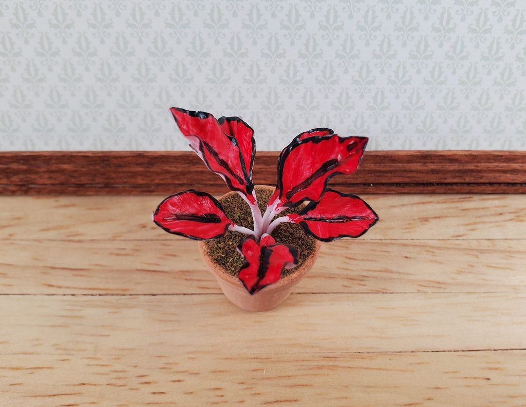 Dollhouse Houseplant Ti Cordyline Potted Plant 1:12 Scale Miniature - MiniatureCrush
