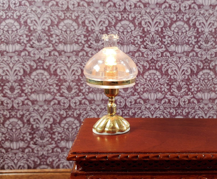 Dollhouse Hurricane Oil Lamp Table Light 12 Volt Light 1:12 Scale Miniature - Miniature Crush