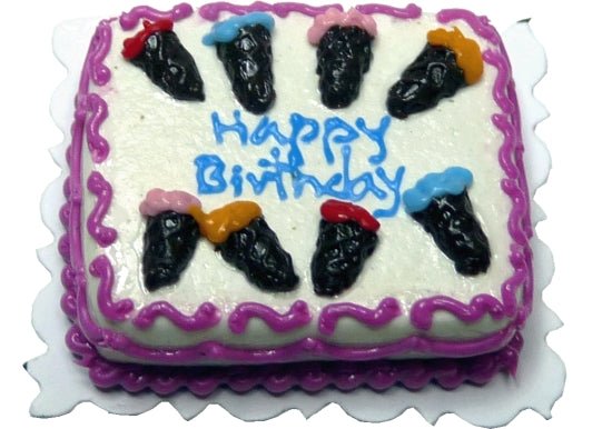 Dollhouse Ice Cream Cone Happy Birthday Cake 1:12 Scale Miniature Food Bakery - MiniatureCrush