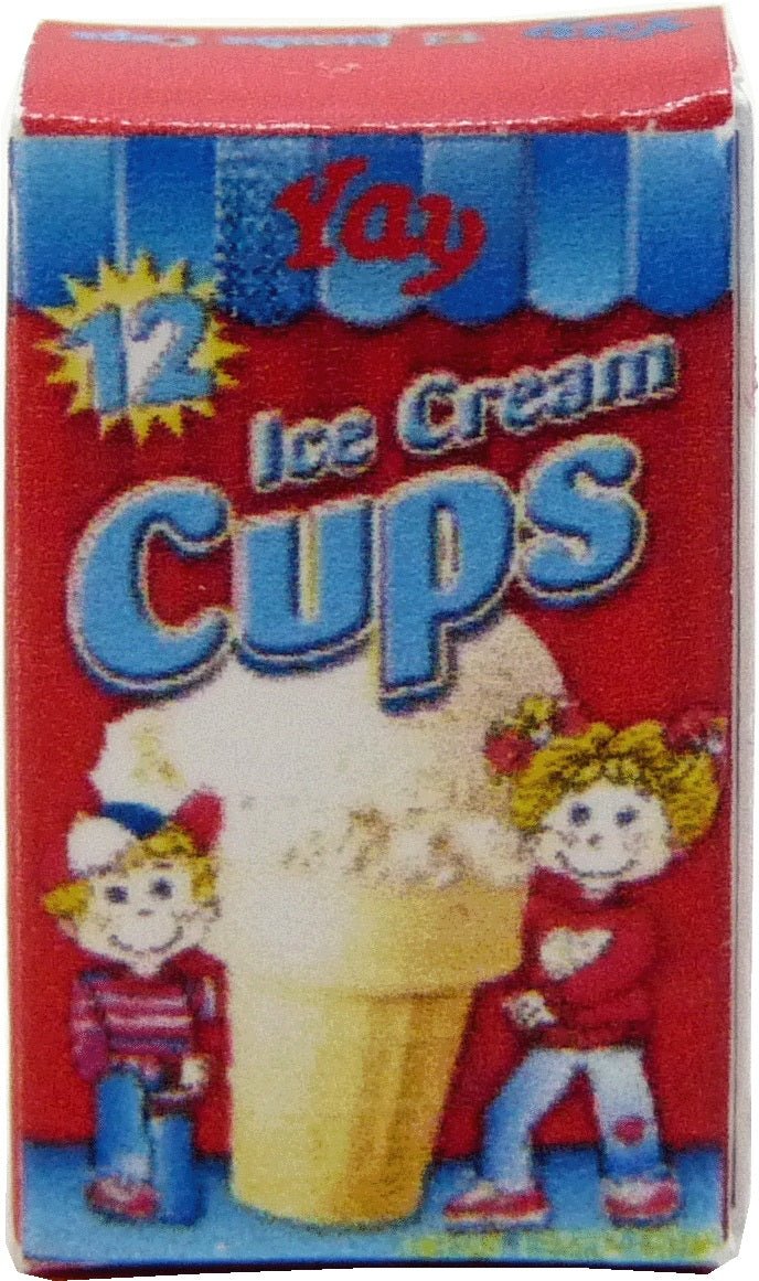 Dollhouse Ice Cream Cups Box 1:12 Scale Miniature Food Kitchen - MiniatureCrush