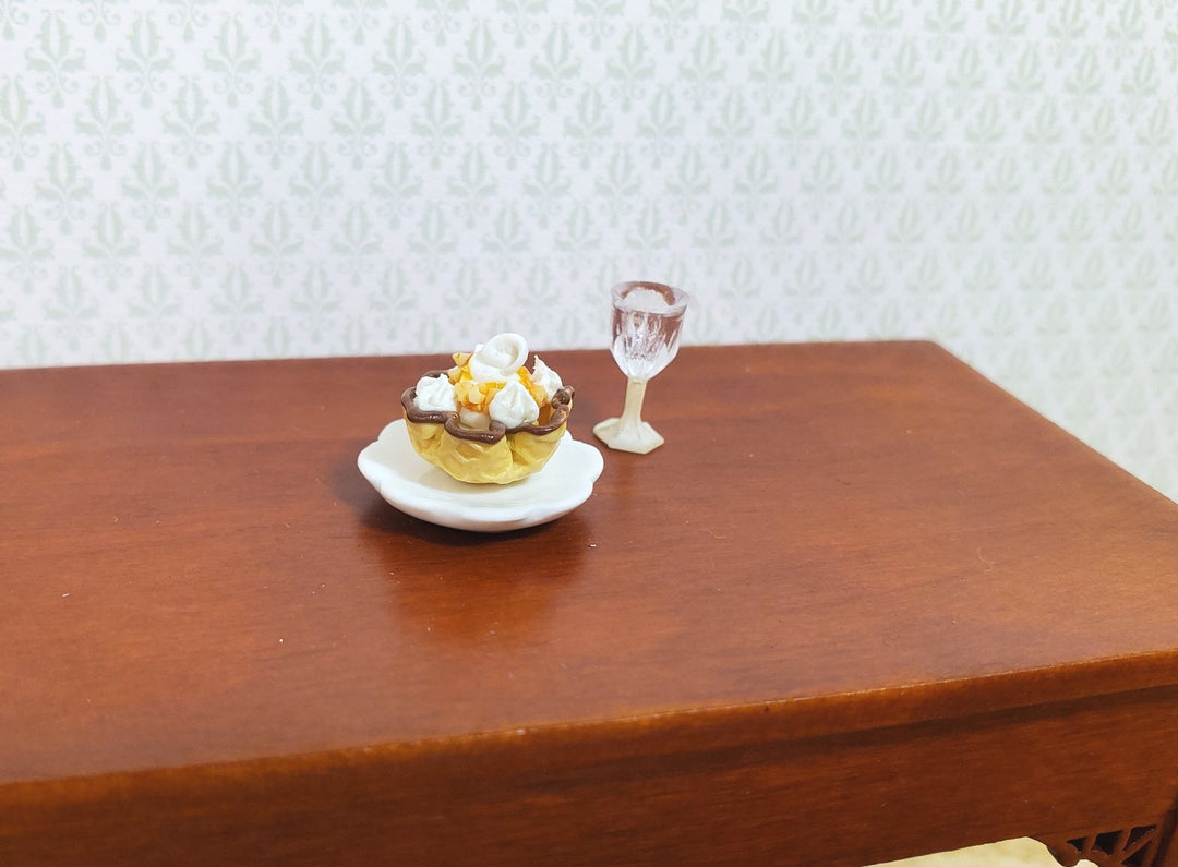 Dollhouse Ice Cream in Waffle Bowl 1:12 Scale Miniature Food Dessert Kitchen - MiniatureCrush