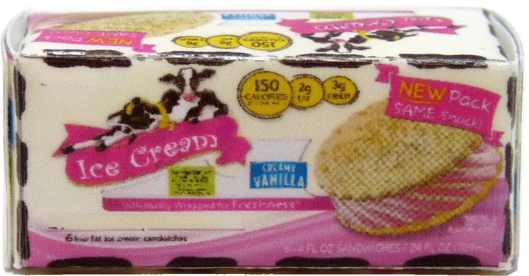 Dollhouse Ice Cream Sandwich Box 1:12 Scale Miniature Food - MiniatureCrush