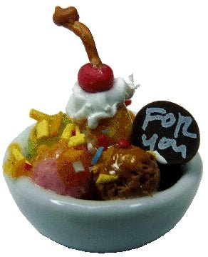 Dollhouse Ice Cream Sundae in Small Bowl 1:12 Scale Miniature Food Dessert - MiniatureCrush