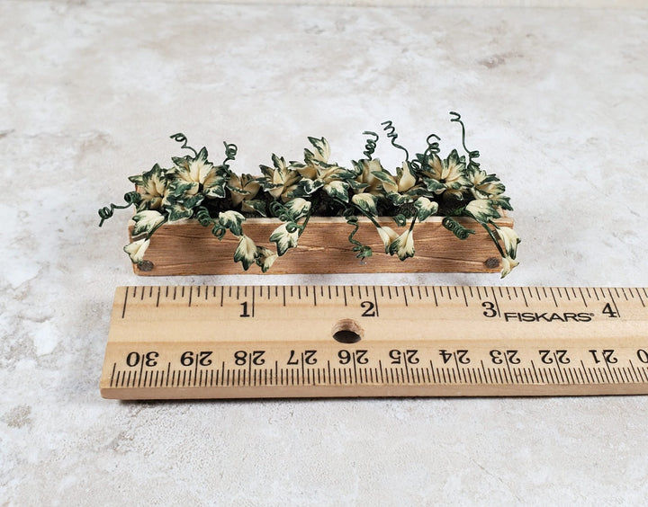 Dollhouse Ivy in a 3.25" Wooden Window Box Planter 1:12 Scale Miniature - MiniatureCrush