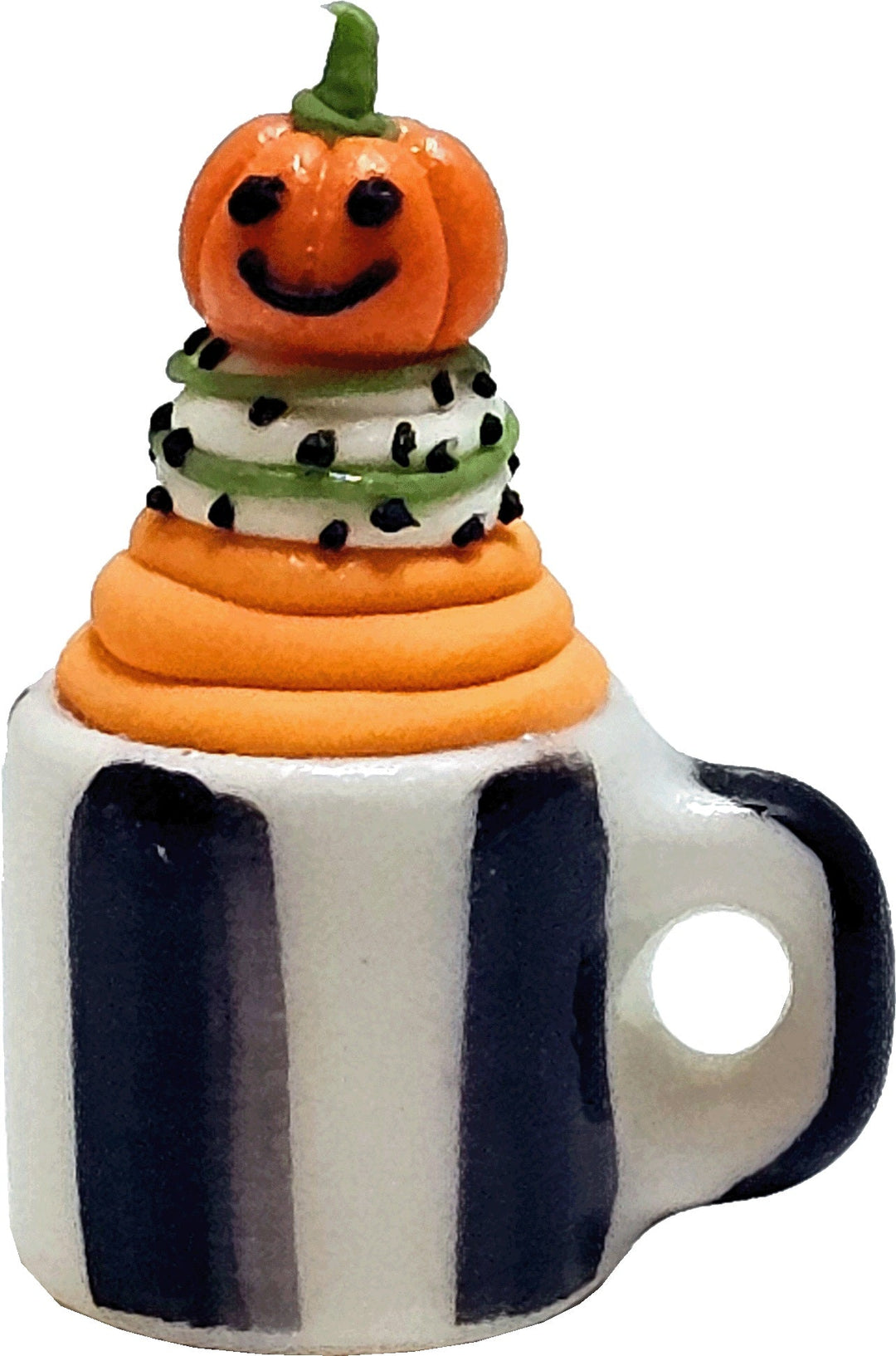 Dollhouse Jack O Lantern Cupcake Mug 1:12 Scale Miniature Food - MiniatureCrush