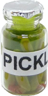 Dollhouse Jar of Pickles 1:12 Scale Miniature Food Kitchen Pantry - MiniatureCrush