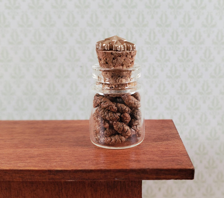 Dollhouse Jar with Tiny Pinecones 1:12 Scale Miniature - MiniatureCrush