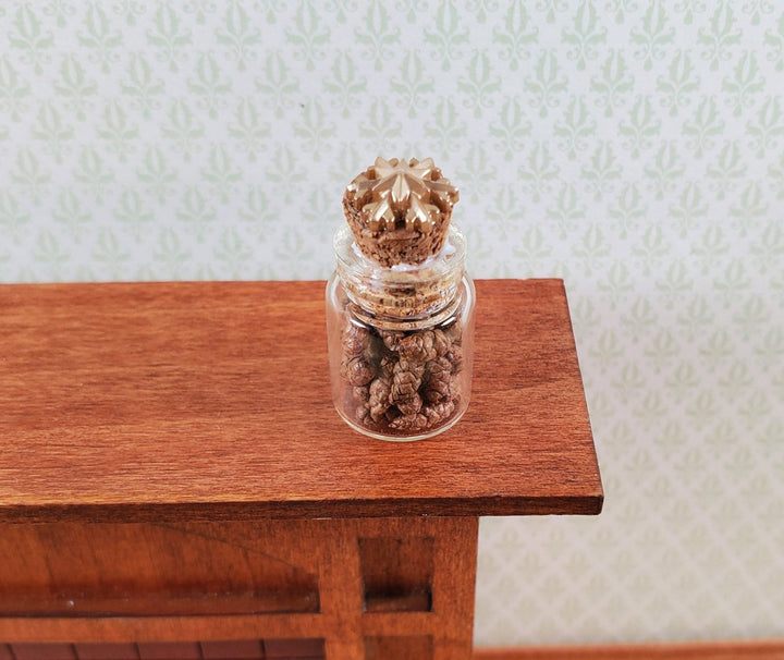 Dollhouse Jar with Tiny Pinecones 1:12 Scale Miniature - MiniatureCrush