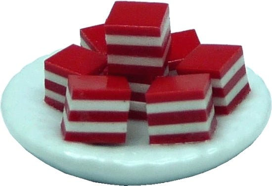 Dollhouse Jello Squares on a Plate 1:12 Scale Miniature Dessert Food - MiniatureCrush
