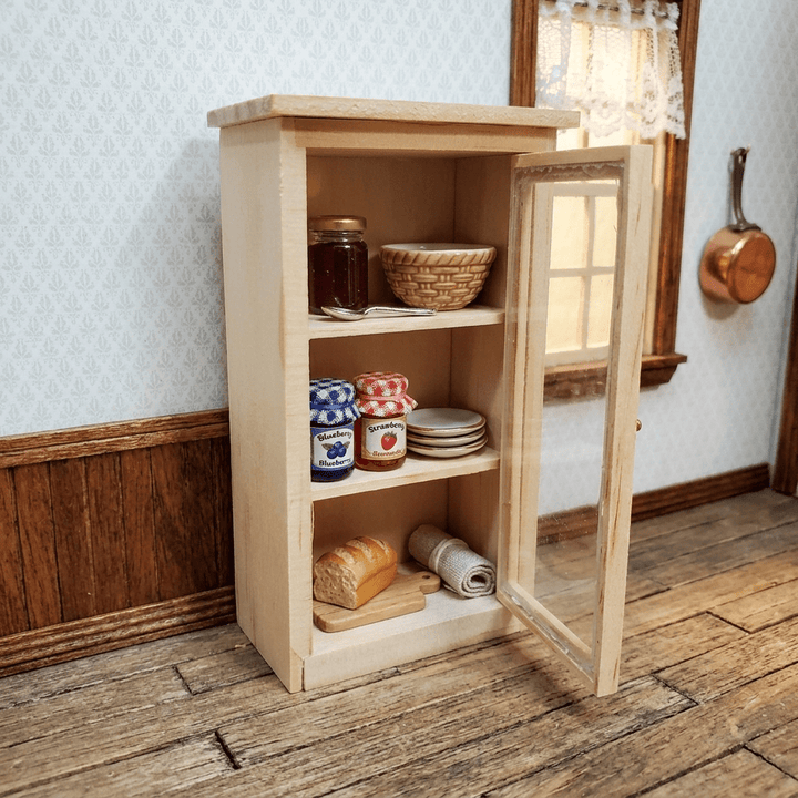 Dollhouse Jelly or Larder Cabinet Cupboard 1:12 Scale Kitchen Furniture Unpainted - MiniatureCrush