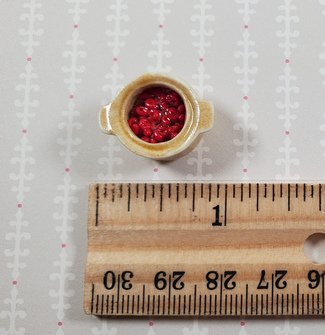 Dollhouse Kidney Beans Side Dish in a Ceramic Pot 1:12 Scale Miniature Food - MiniatureCrush