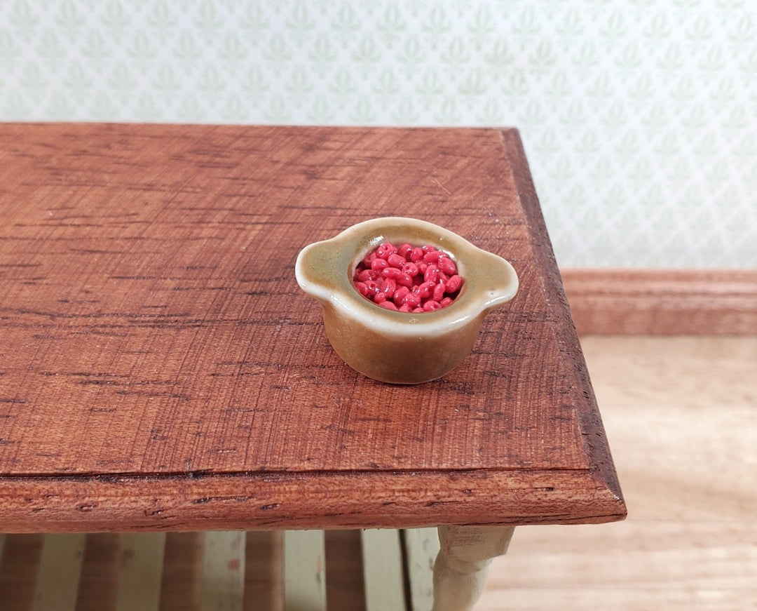 Dollhouse Kidney Beans Side Dish in a Ceramic Pot 1:12 Scale Miniature Food - MiniatureCrush