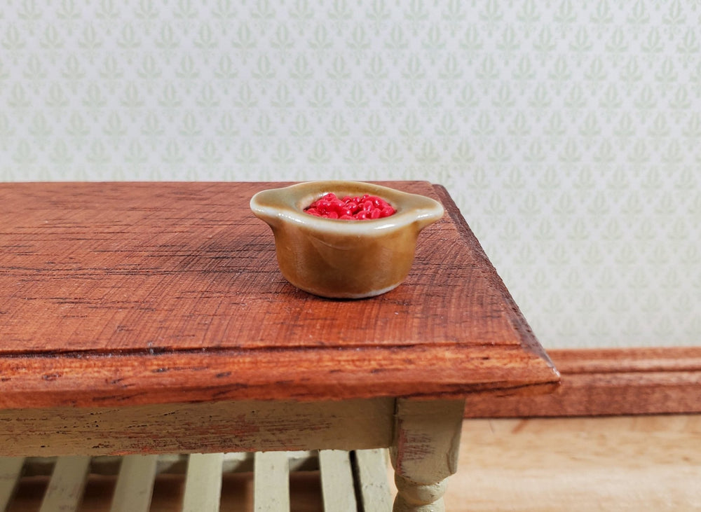 Dollhouse Kidney Beans Side Dish in a Ceramic Pot 1:12 Scale Miniature Food - MiniatureCrush