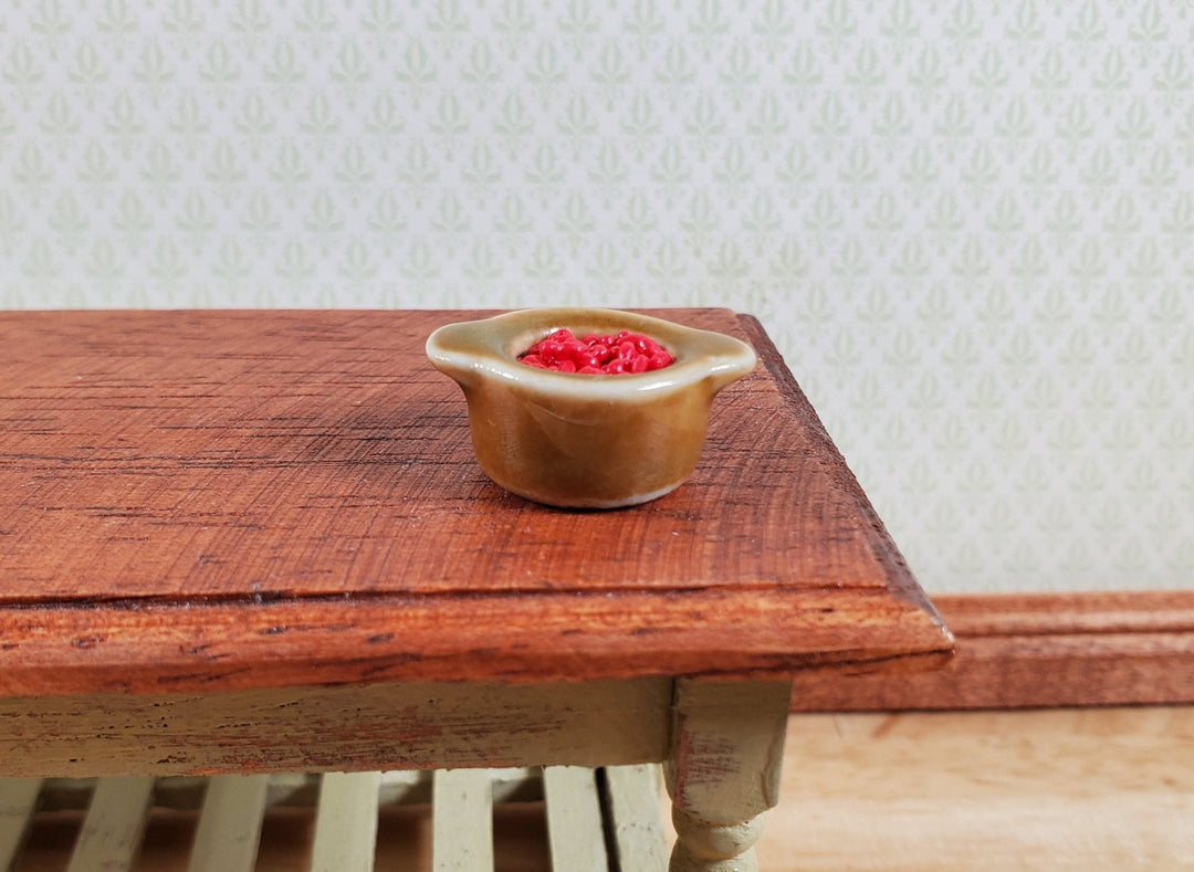 Dollhouse Kidney Beans Side Dish in a Ceramic Pot 1:12 Scale Miniature Food - MiniatureCrush