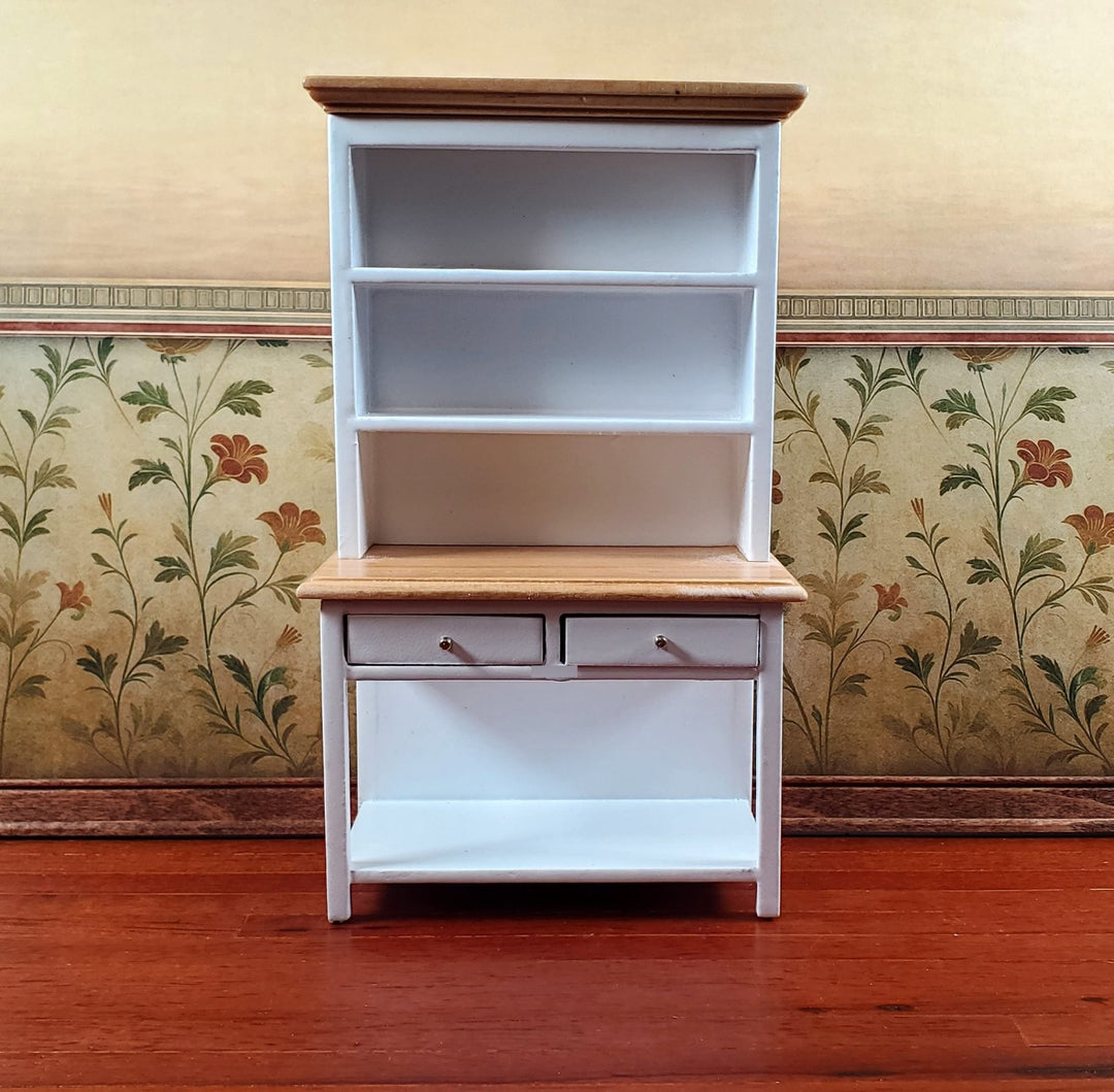 Dollhouse Kitchen Hutch Cabinet Cupboard White 1:12 Scale Miniature Furniture - Miniature Crush