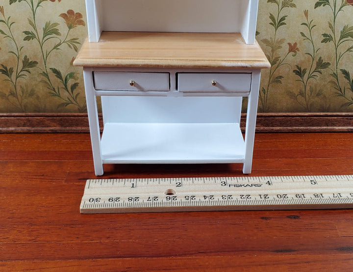 Dollhouse Kitchen Hutch Cabinet Cupboard White 1:12 Scale Miniature Furniture - Miniature Crush