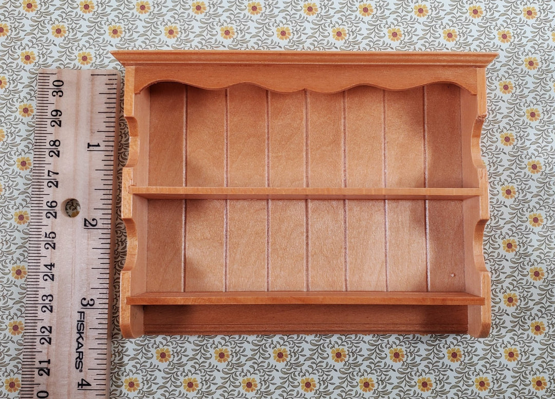 Dollhouse Kitchen Shelf Large Hanging Wood with Pine Finish 1:12 Scale Furniture - Miniature Crush