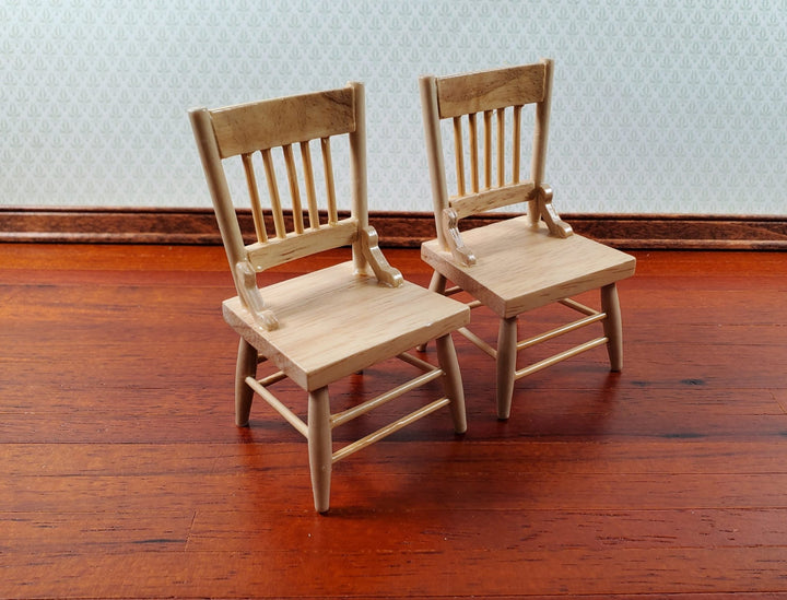 Dollhouse Kitchen Table & 4 Chairs Set Light Oak Finish 1:12 Scale Furniture - Miniature Crush