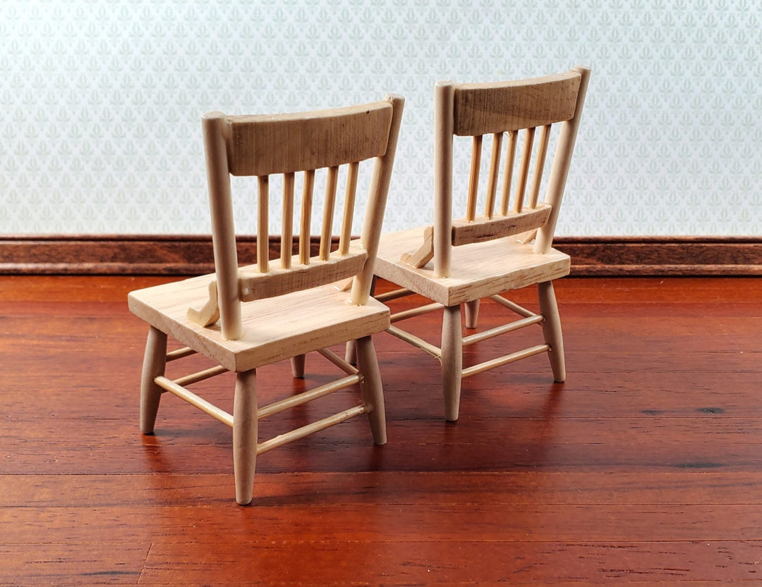 Dollhouse Kitchen Table & 4 Chairs Set Light Oak Finish 1:12 Scale Furniture - Miniature Crush