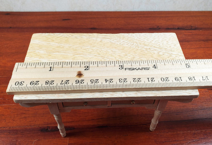 Dollhouse Kitchen Table Farmhouse Style Unpainted Wood 1:12 Scale Miniature - MiniatureCrush
