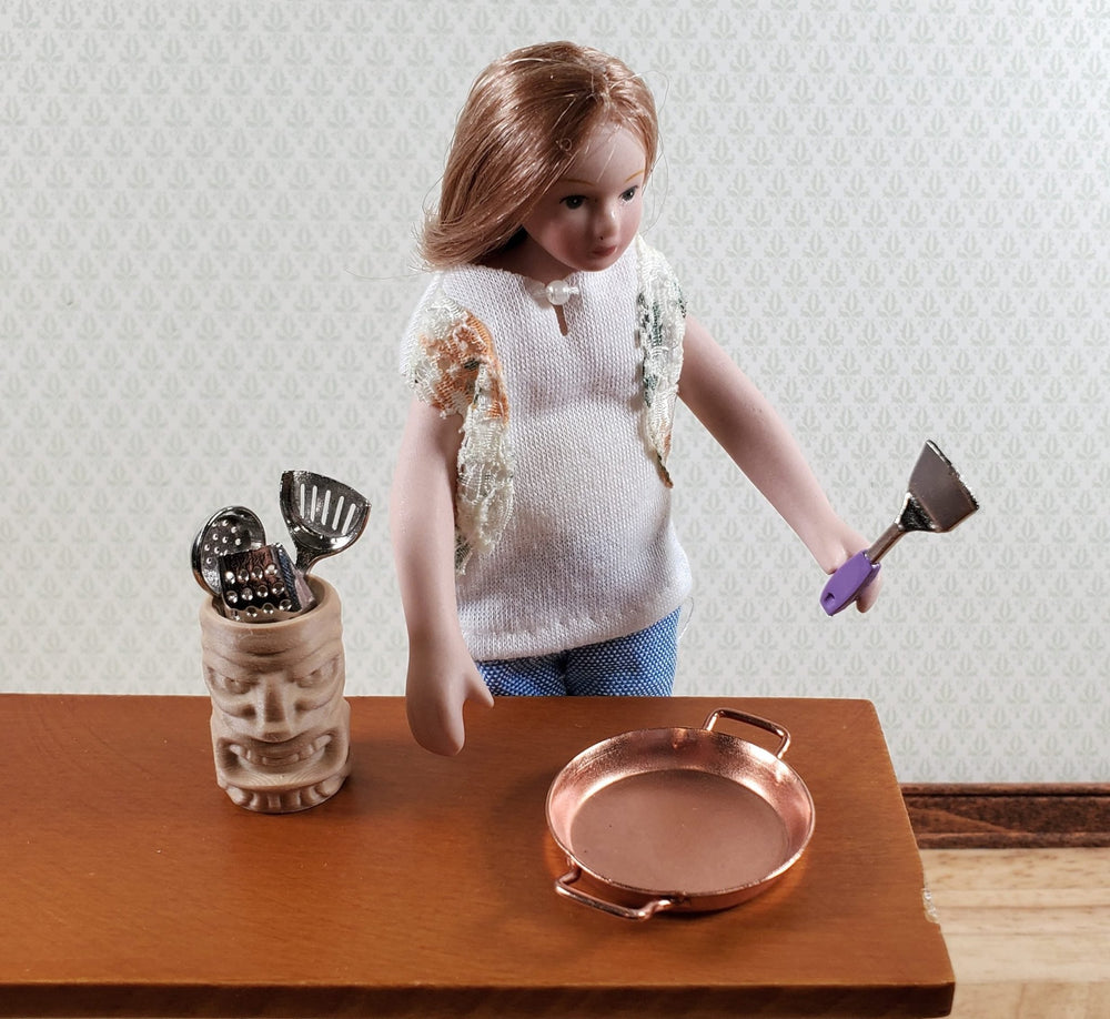 Dollhouse Kitchen Utensils Modern Style Spatula Strainer x4 1:12 Scale Miniature - Miniature Crush
