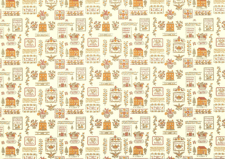 Dollhouse Kitchen Wallpaper 3pcs Sampler Rust Federal Colonial Style 1:12 Scale - MiniatureCrush