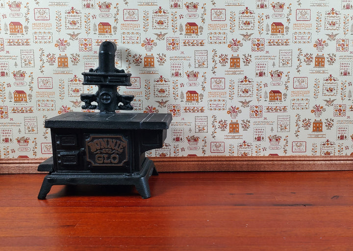 Dollhouse Kitchen Wallpaper 3pcs Sampler Rust Federal Colonial Style 1:12 Scale - MiniatureCrush
