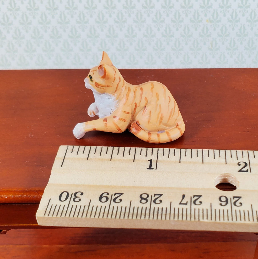 Dollhouse Kitty Cat Orange Tabby Paw Stretched 1:12 Scale Pets Animals - Miniature Crush