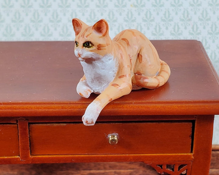 Dollhouse Kitty Cat Orange Tabby Paw Stretched 1:12 Scale Pets Animals - Miniature Crush