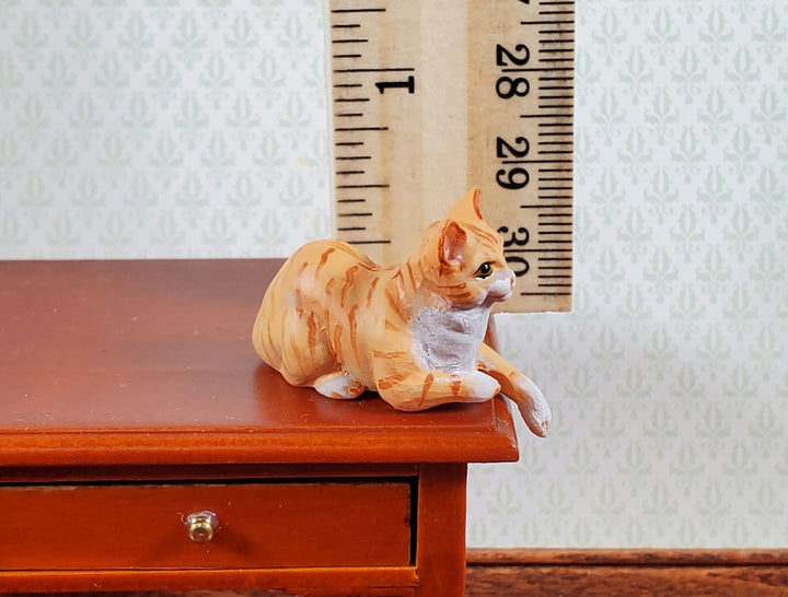 Dollhouse Kitty Cat Orange Tabby Paw Stretched 1:12 Scale Pets Animals - Miniature Crush