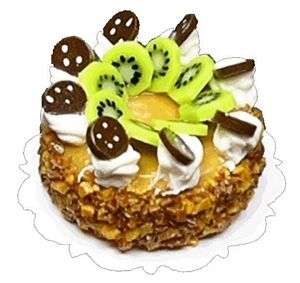 Dollhouse Kiwi Chocolate Cream Puff Cake 1:12 Scale Miniature Dessert Bakery - MiniatureCrush