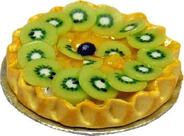 Dollhouse Kiwi Custard Pie on a Silver Pie Plate 1:12 Scale Miniature Food - MiniatureCrush