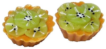 Dollhouse Kiwi Topped Cupcakes Set of 2 1:12 Scale Miniature Food - MiniatureCrush