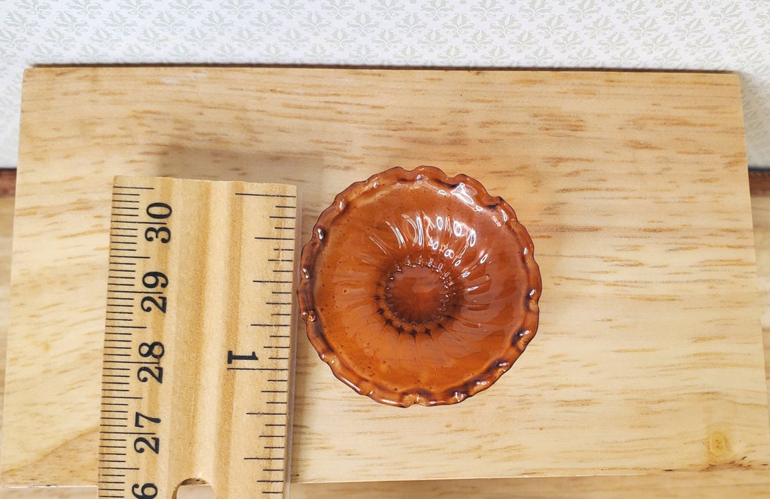 Dollhouse Large Amber Glass Round Platter 1:12 Scale Miniature Decor - MiniatureCrush
